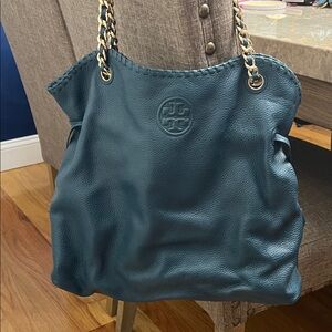 Tory Burch Teal Leather Shoulder Bag